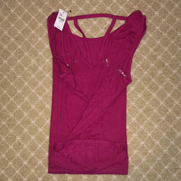 NWT Lane Bryant Magenta Strappy Back Tank 18/20 - Picture 2 of 3